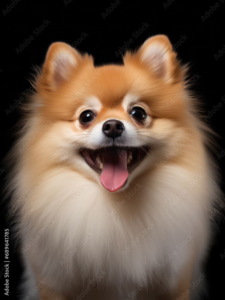 Pomeranian Dog Studio Shot Isolated on Clear Background, Generative AI Pomeranian Dog Studio Shot Isolated on Clear Background, Generative AI