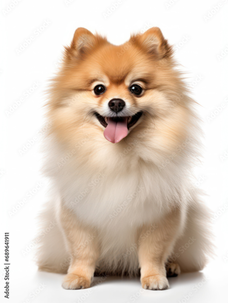 Pomeranian Dog Studio Shot Isolated on Clear Background, Generative AI Pomeranian Dog Studio Shot Isolated on Clear Background, Generative AI