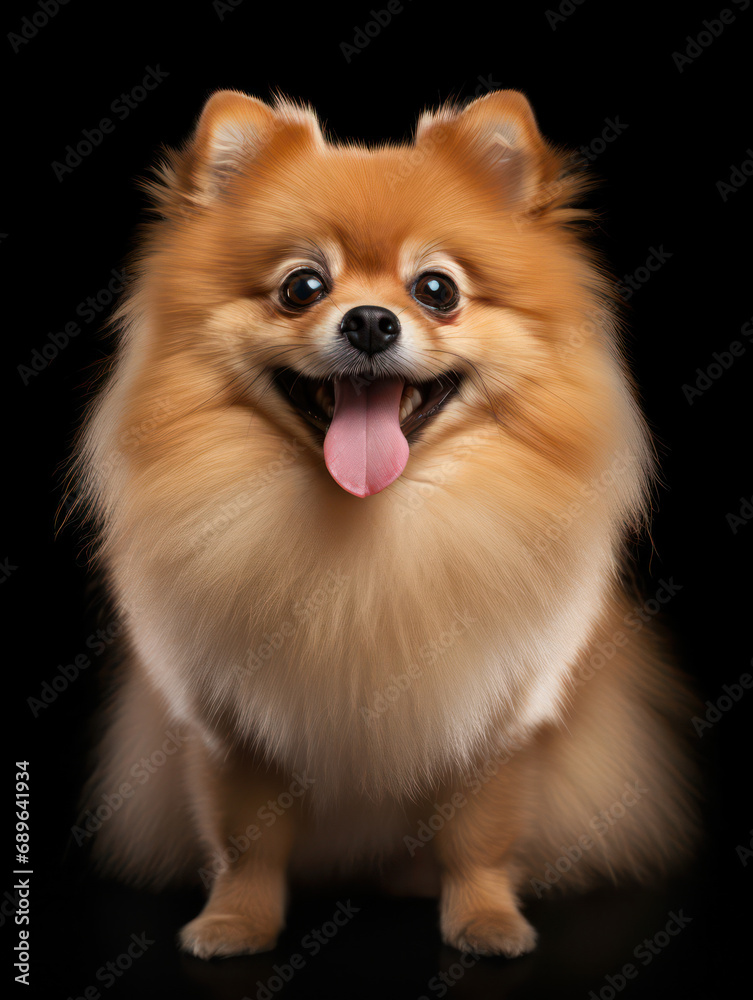 Pomeranian Dog Studio Shot Isolated on Clear Background, Generative AI