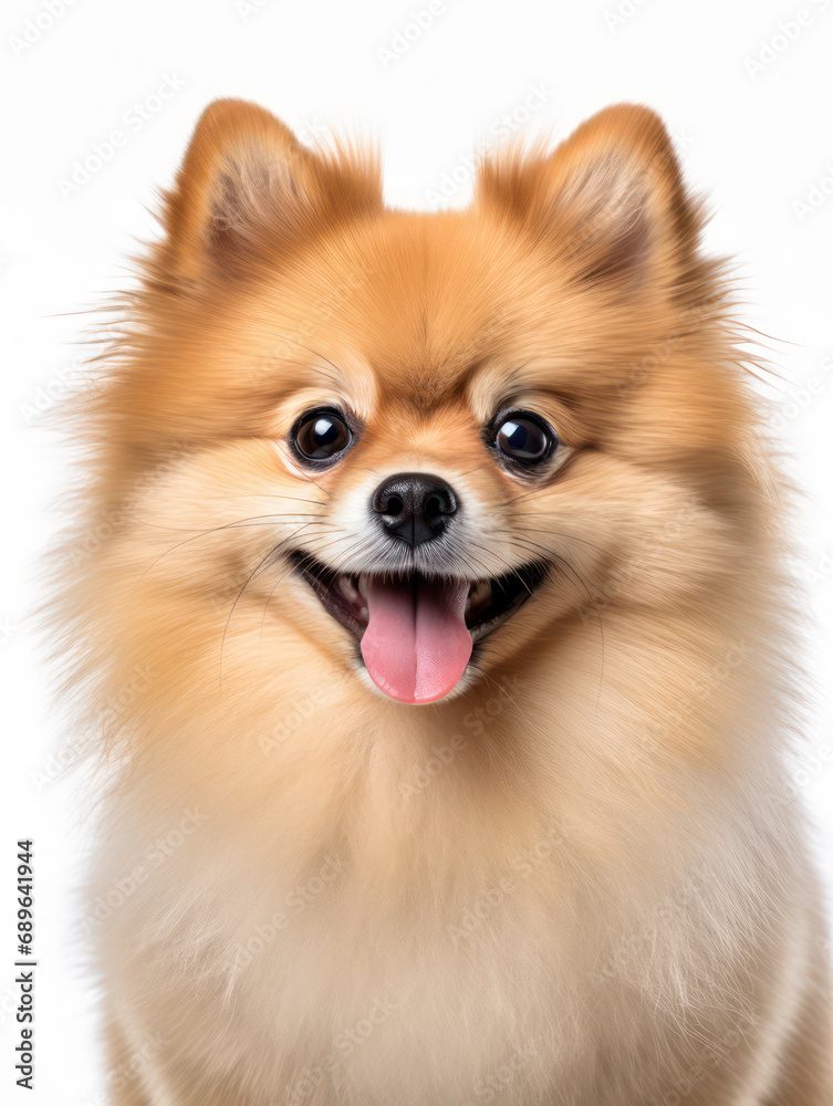 Pomeranian Dog Studio Shot Isolated on Clear Background, Generative AI