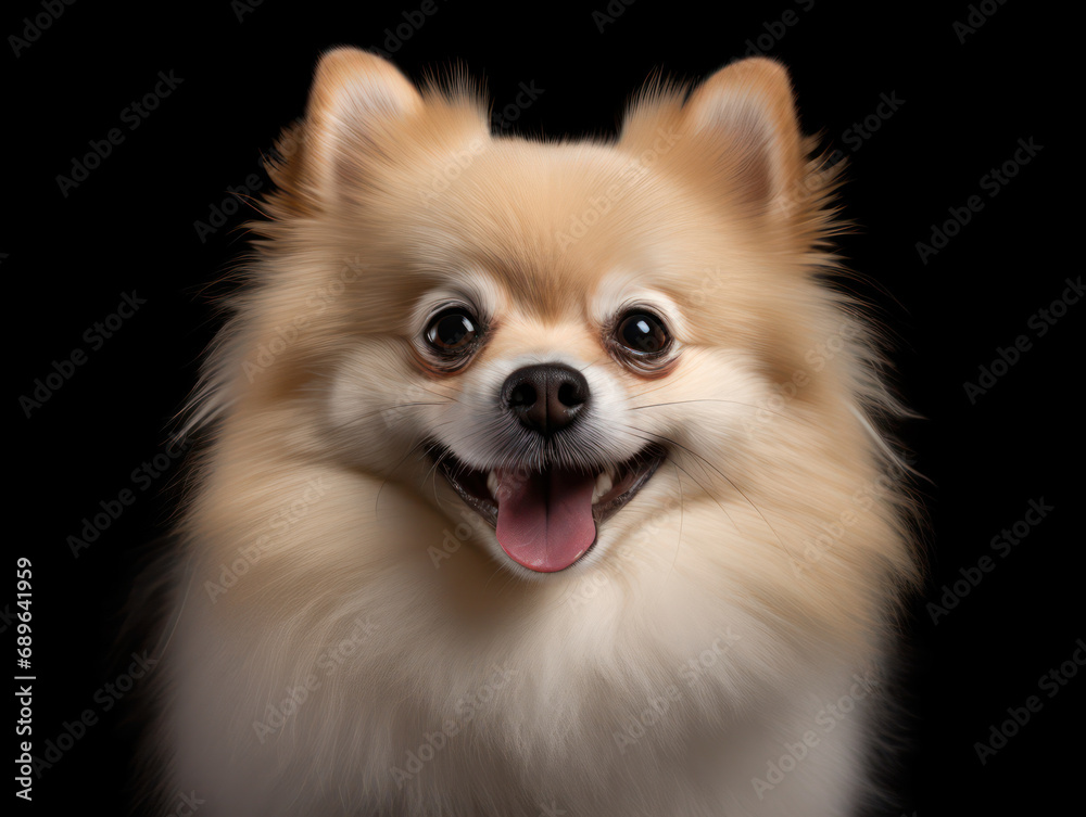 Pomeranian Dog Studio Shot Isolated on Clear Background, Generative AI