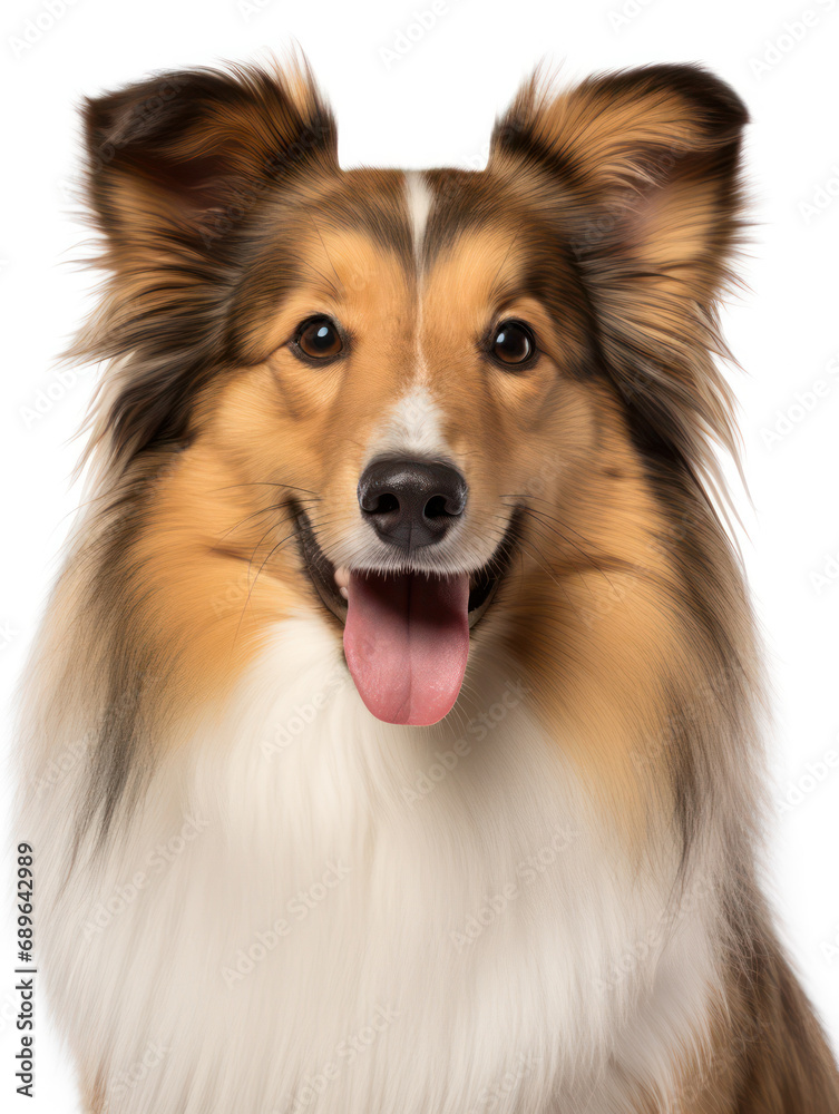 Sheltie Dog Studio Shot Isolated on Clear Background, Generative AI