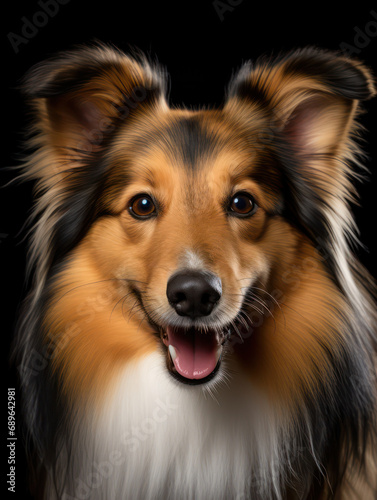 Sheltie Dog Studio Shot Isolated on Clear Background, Generative AI