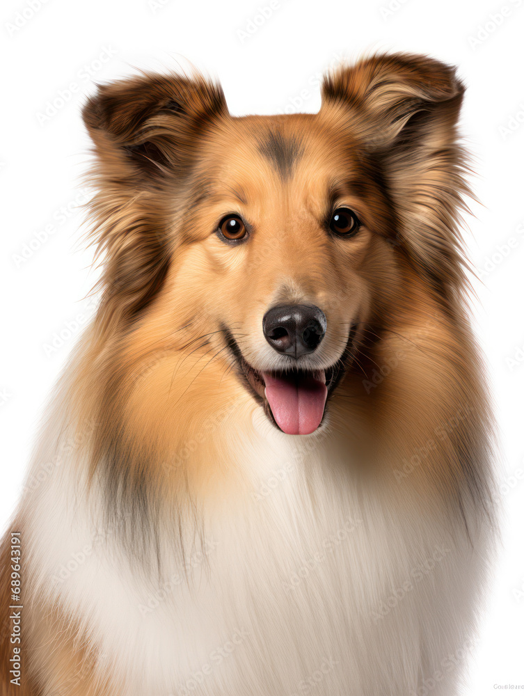 Sheltie Dog Studio Shot Isolated on Clear Background, Generative AI