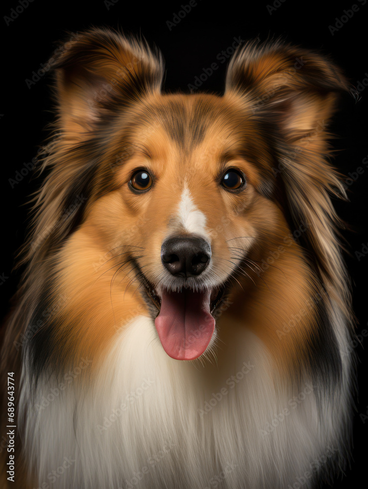 Sheltie Dog Studio Shot Isolated on Clear Background, Generative AI