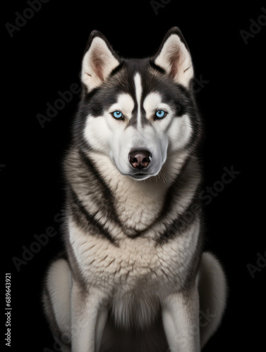 Siberian Husky Dog Studio Shot Isolated on Clear Background  Generative AI