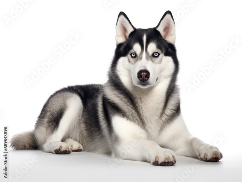 Siberian Husky Dog Studio Shot Isolated on Clear Background  Generative AI