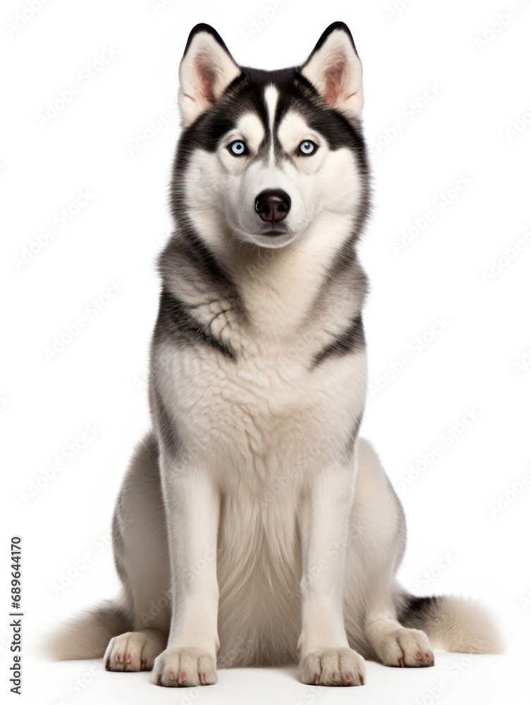 Siberian Husky Dog Studio Shot Isolated on Clear Background, Generative AI Siberian Husky Dog Studio Shot Isolated on Clear Background, Generative AI
