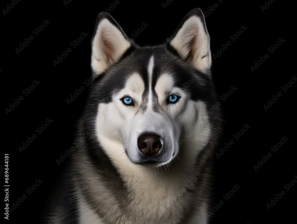 Siberian Husky Dog Studio Shot Isolated on Clear Background, Generative AI