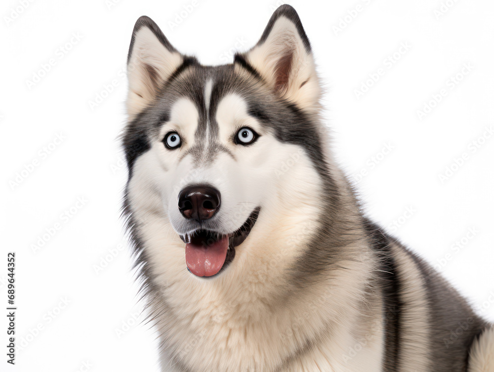 Siberian Husky Dog Studio Shot Isolated on Clear Background, Generative AI