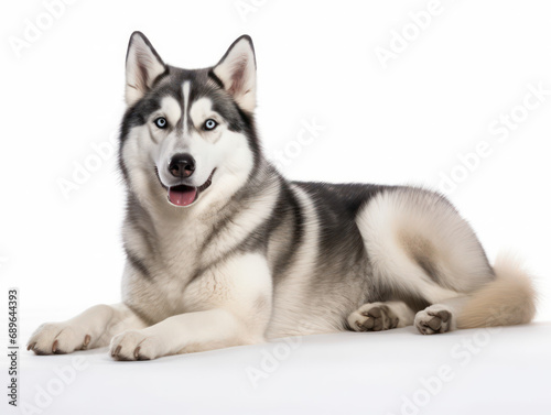 Siberian Husky Dog Studio Shot Isolated on Clear Background  Generative AI