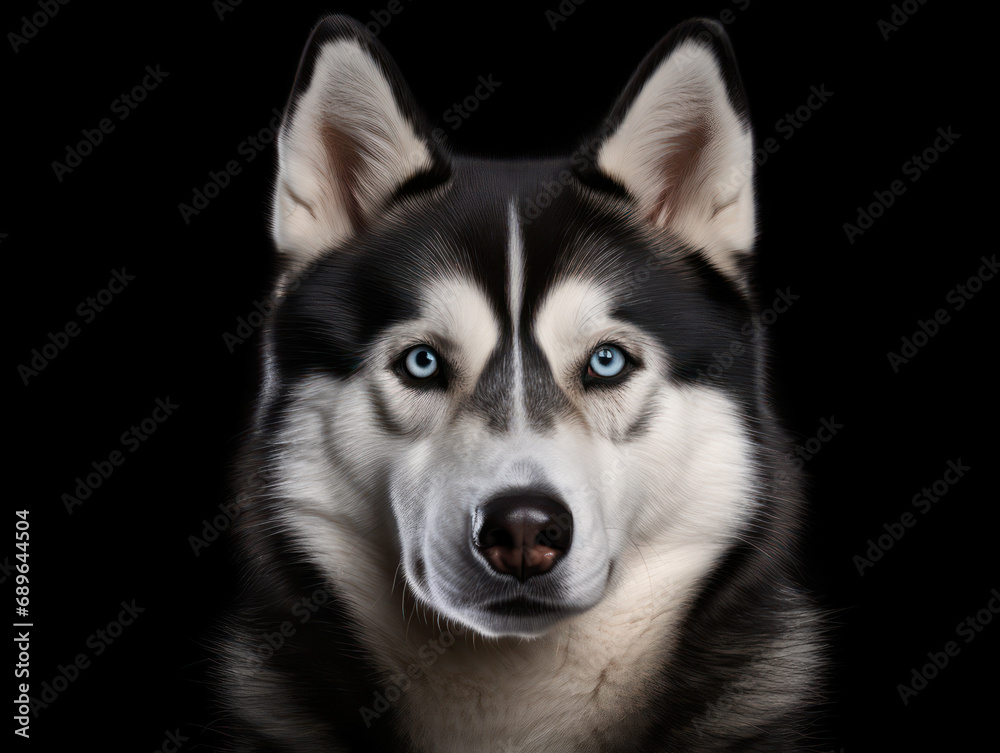 Siberian Husky Dog Studio Shot Isolated on Clear Background, Generative AI