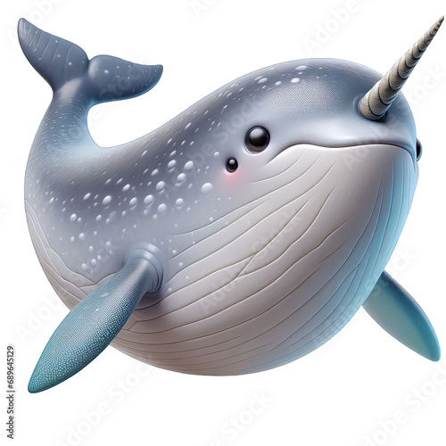 Narwhal isolate on white background  photo