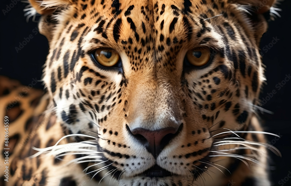 Obraz premium Jaguar Leopard family, cubs, love, photographic image with animals perfect for wall decoration . Ai Generative