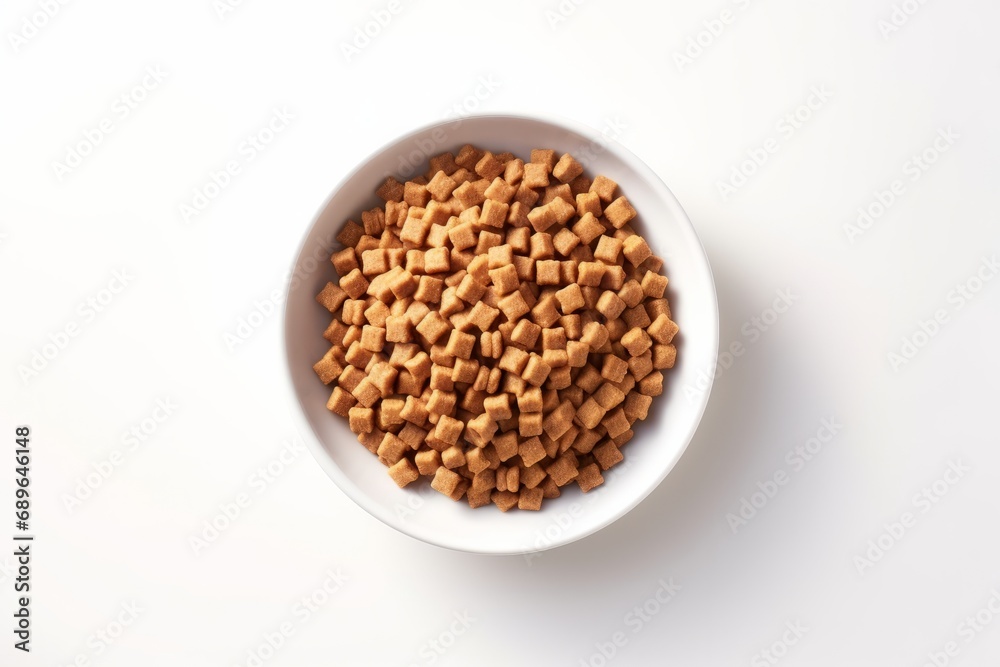 Dogs meal bowl isolated on white Dogs meal bowl isolated on white