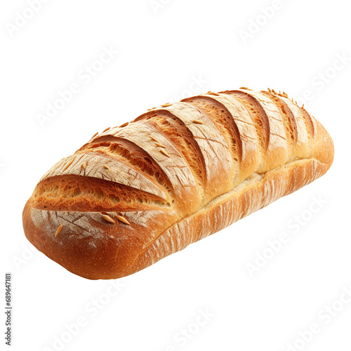 whole white bread cut into pieces, close-up, Sliced bread isolated on transparent background, clipping path, png file,