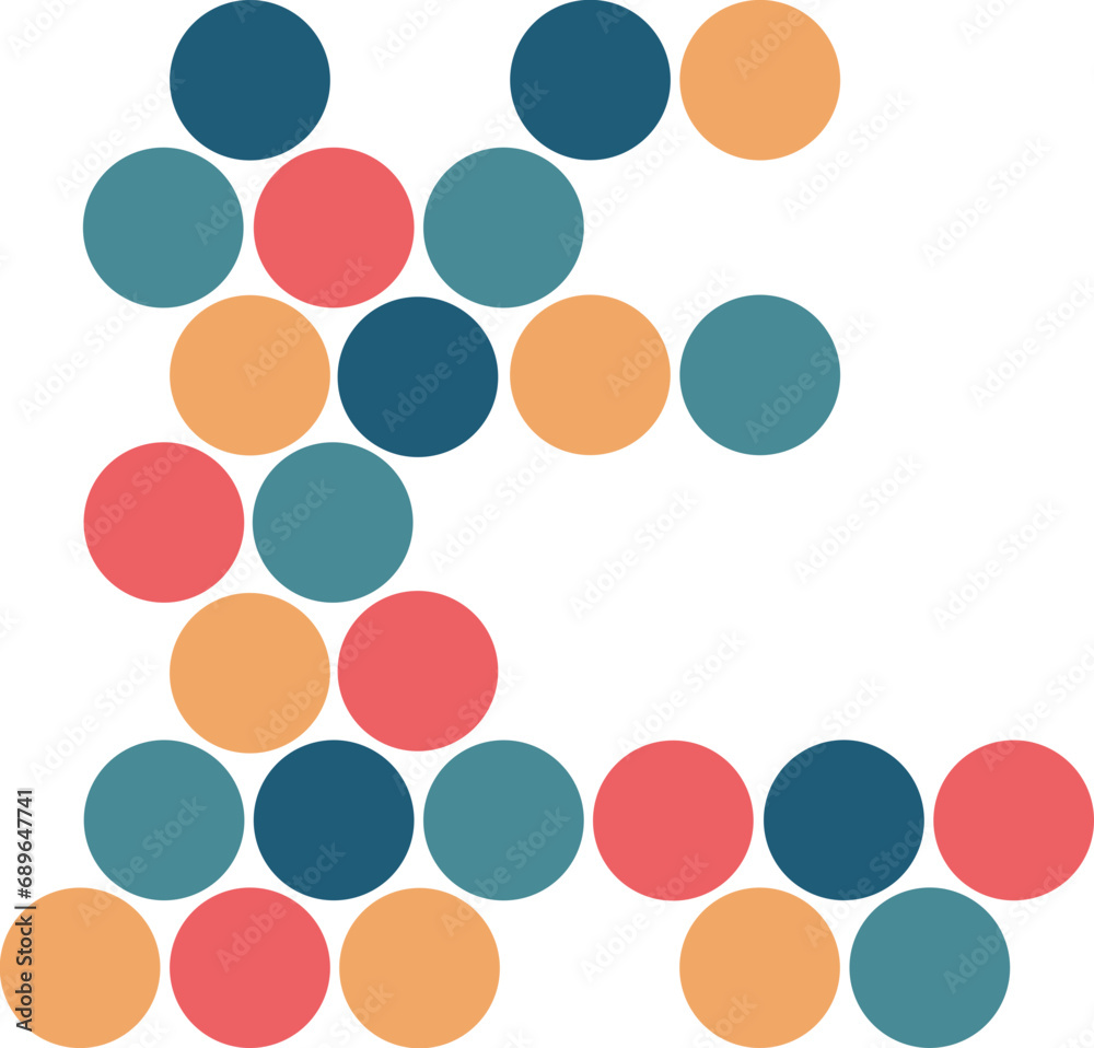 Retro color dot circle pattern