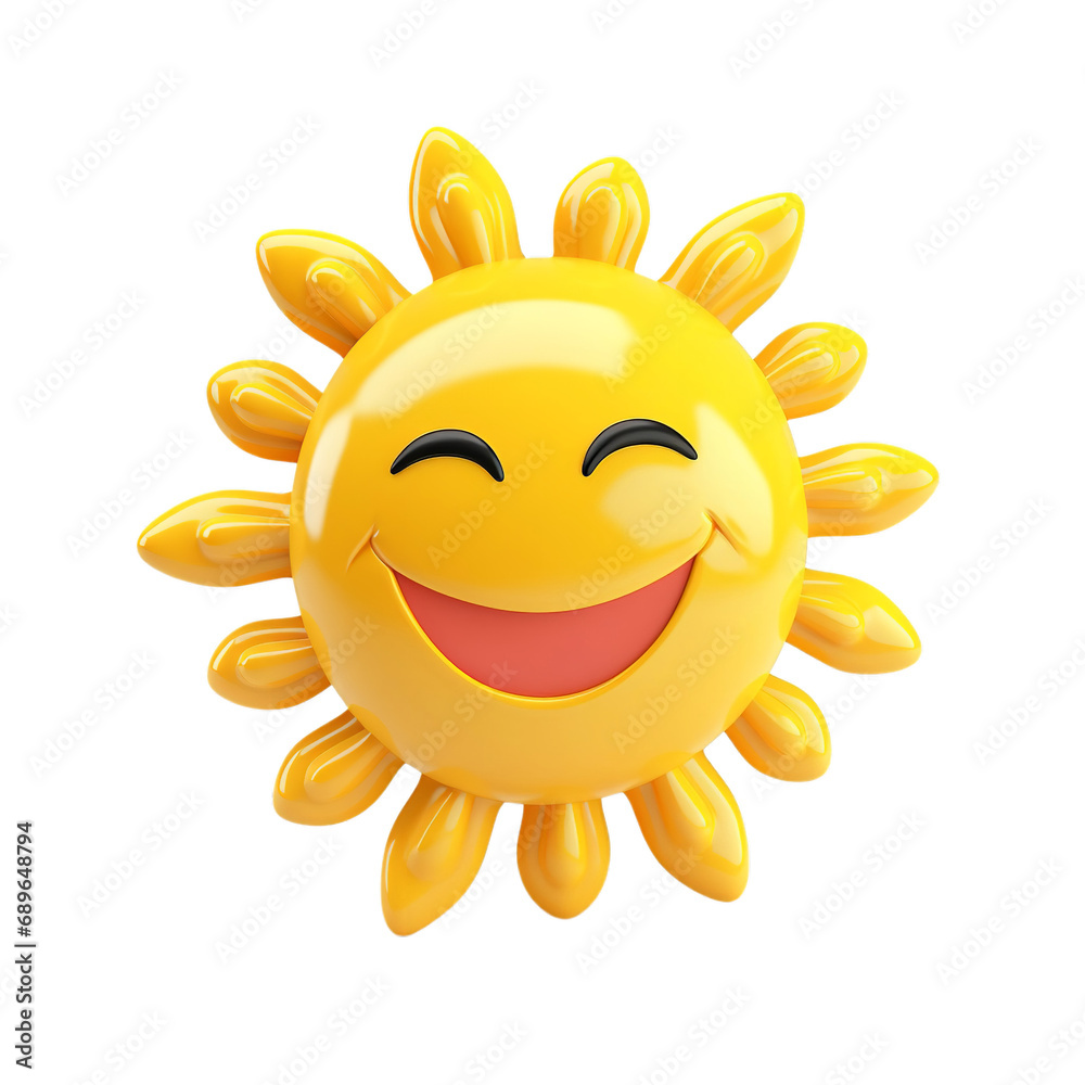 3D, smiling, happy, sun, isolated, transparent, background, cheerful, sunny, vibrant, joyful, bright, sunshine, cute, radiant, yellow, celestial, positivity, warmth, character, beaming, delightful