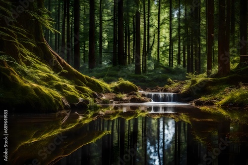 reflection of trees in the water