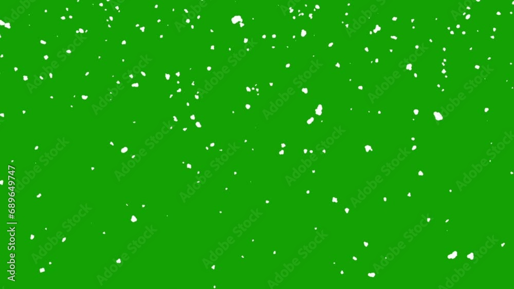 Seamless Loop Cartoon Animation of Hand-Drawn Snow on Green Screen