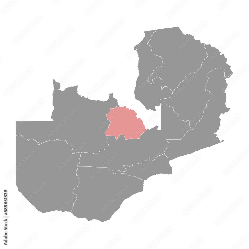 Obraz premium Copperbelt province map, administrative division of Zambia. Vector illustration.