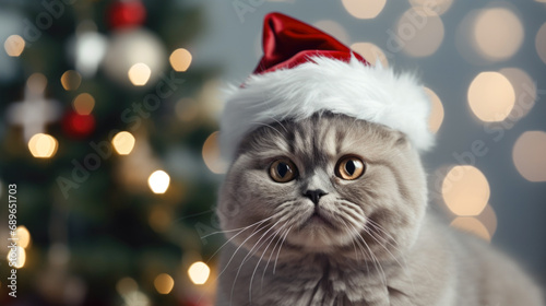 cat in a Christmassy apartment, a furry Christmas companion