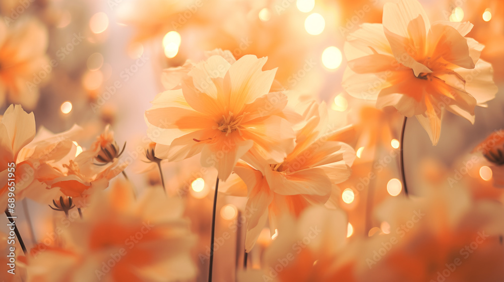 beutiful flowers background in trendy 2024 color