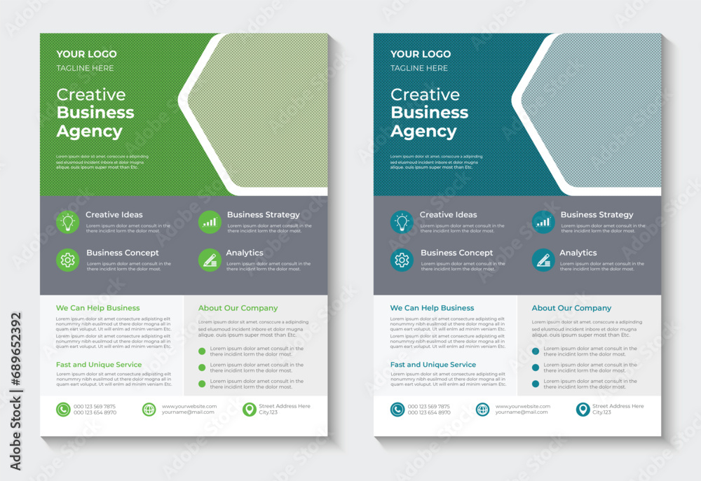 Corporate business multipurpose flyer design template
