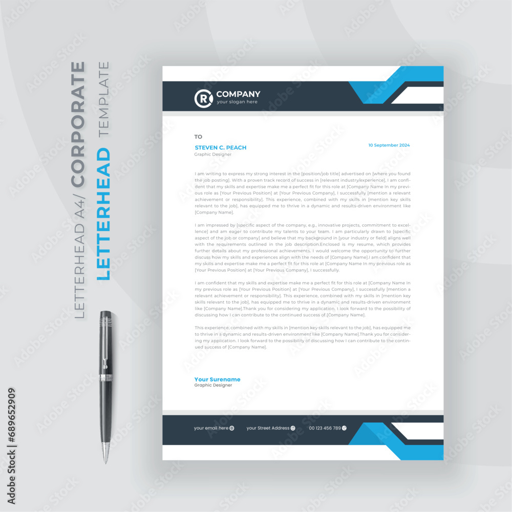 Obraz premium modern business letterhead in abstract design