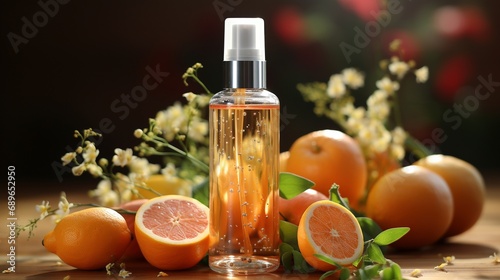 Citrus perfume bottle mockup