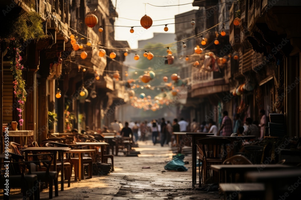 Bustling market streets in the heart of Baghdad, Generative AI