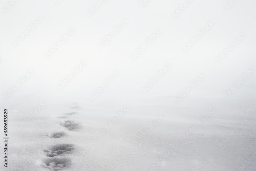 Footprint on a snow going nowhere, winter landscape Footprint on a snow going nowhere, winter landscape