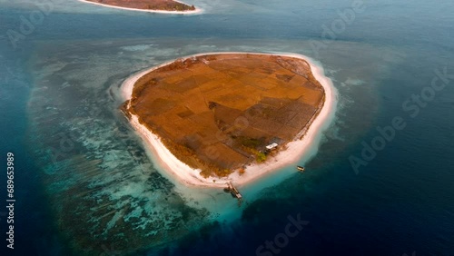 Aerial view of Gili Kondo island, Gili kondo, Sambelia, Kabupaten Lombok Timur, Nusa Tenggara, Indonesia photo