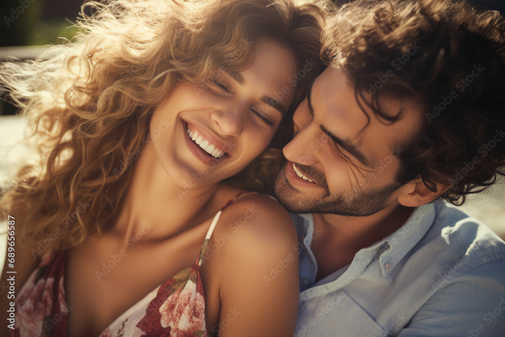 Generative AI picture of tender moment between married loving couple Generative AI picture of tender moment between married loving couple