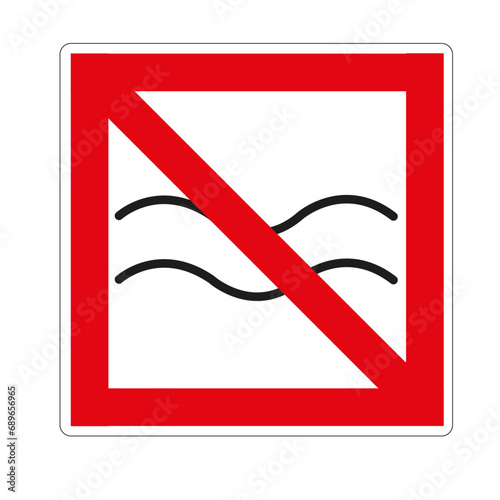 Panneau du code de navigation des voies navigables intérieures : interdiction de faire des vagues