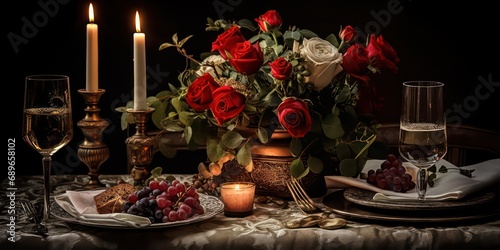 Dinner with an elegant table setting can evoke a sense of romance and intimacy.