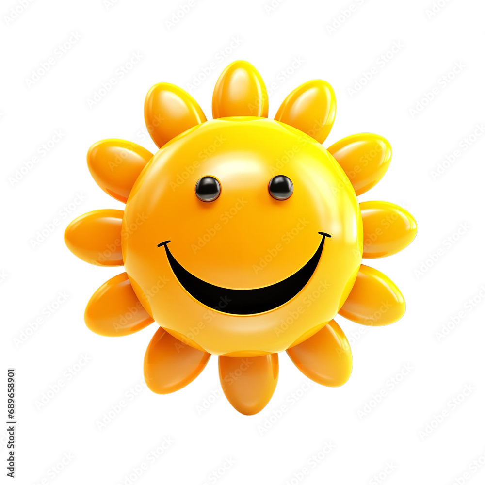 3D, smiling, happy, sun, isolated, transparent, background, cheerful, sunny, vibrant, joyful, bright, sunshine, cute, radiant, yellow, celestial, positivity, warmth, character, beaming, delightful