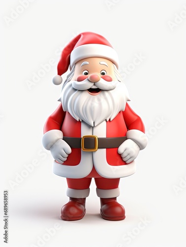 3D Santa claus character , white background with generative ai  © ImronDesign