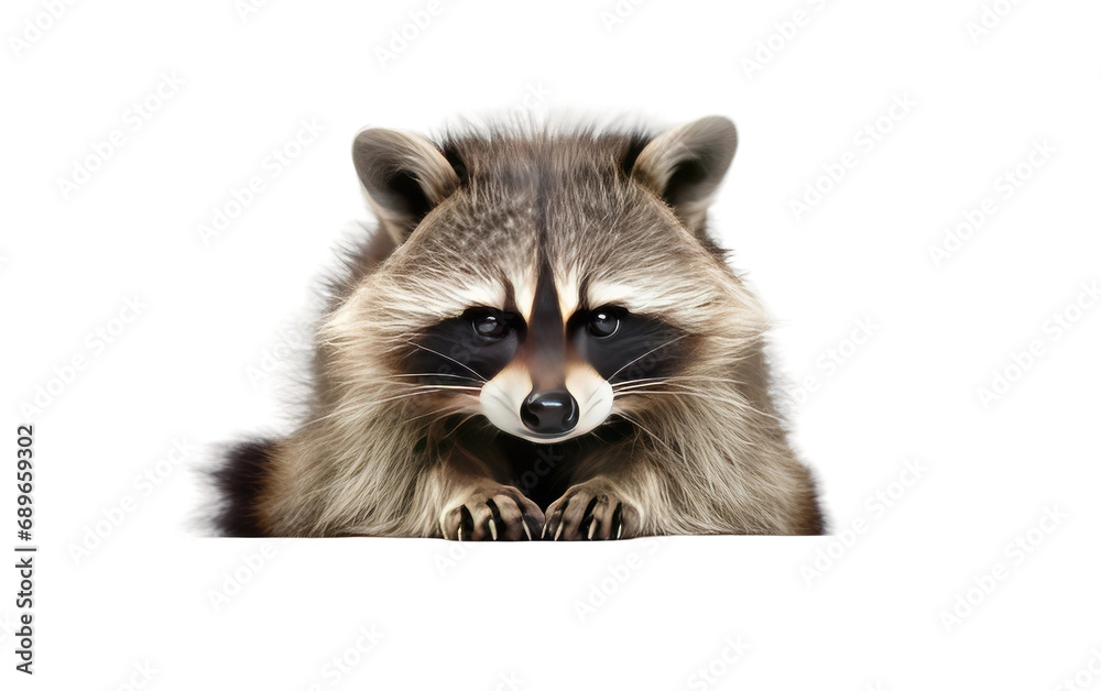 Raccoon Beauty On Isolated Background