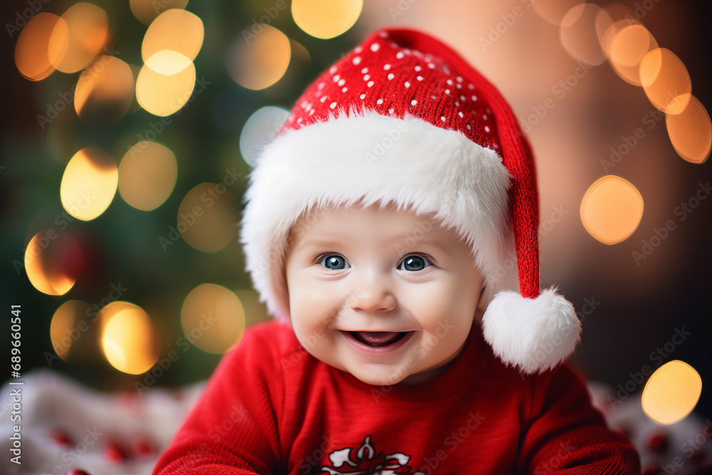 Generative ai portrait image of happy funny joyful child enjoying cozy new year time Generative ai portrait image of happy funny joyful child enjoying cozy new year time