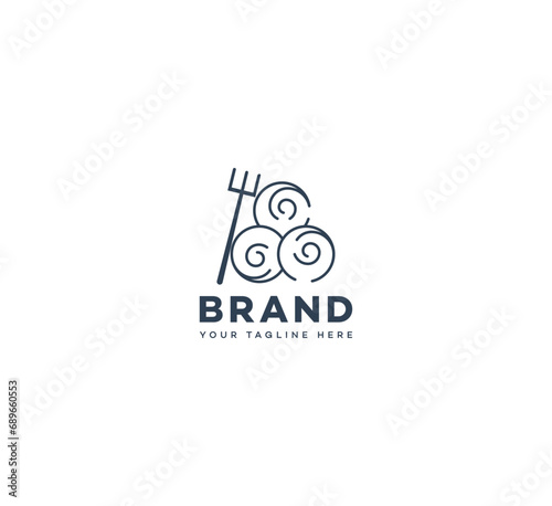 Hay baler logo design template elements. Vector illustration. New Modern logo.