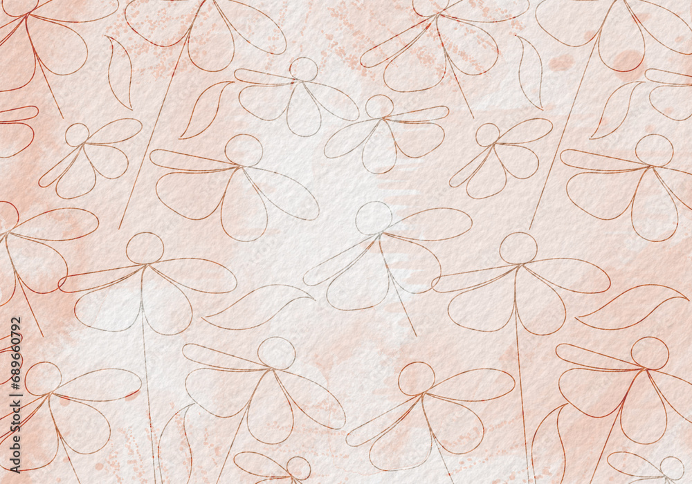 Obraz premium Flower Pattern on Paint Stain Background