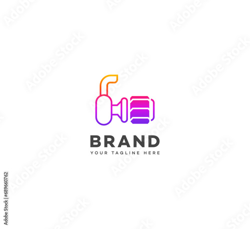 Irrigation pump logo design template elements. Vector illustration. New Modern logo.