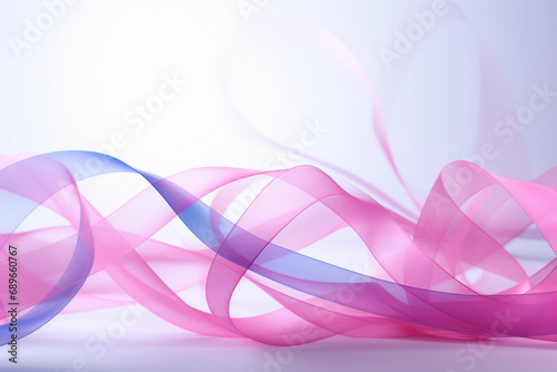 White background and blue and pink ribbons