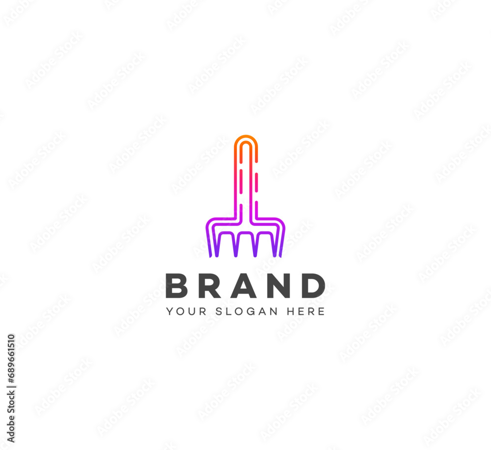 Rake logo design template elements. Vector illustration. New Modern logo. Rake logo design template elements. Vector illustration. New Modern logo.