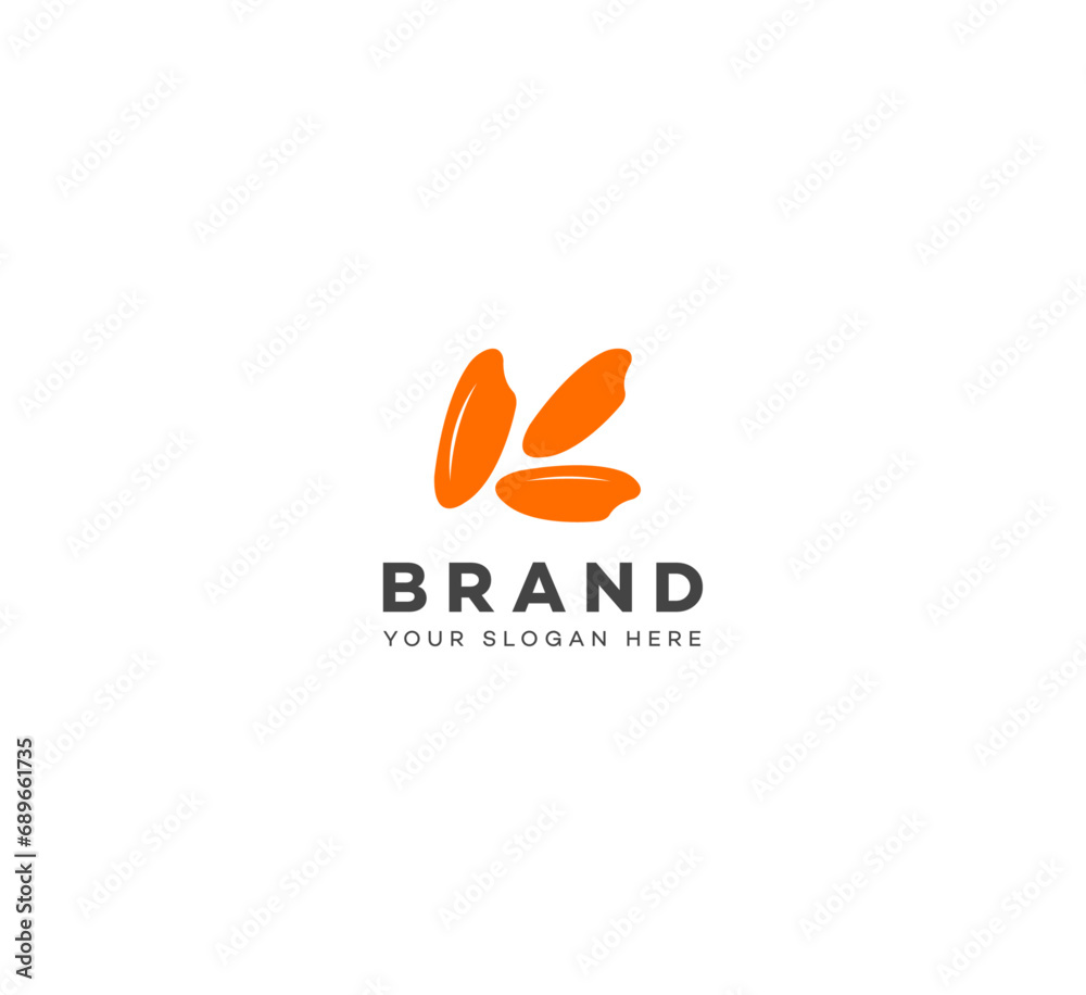 Rice logo design template elements. Vector illustration. New Modern logo.