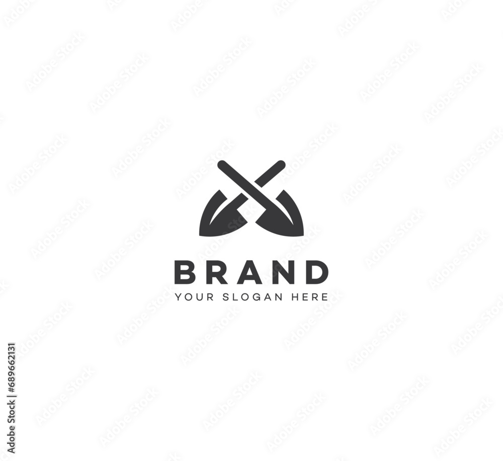 Shovel Spade logo design template elements. Vector illustration. New Modern logo.