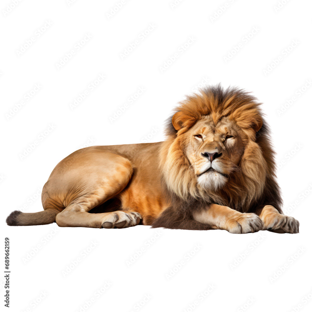 A lion isolated on transparent background or white background