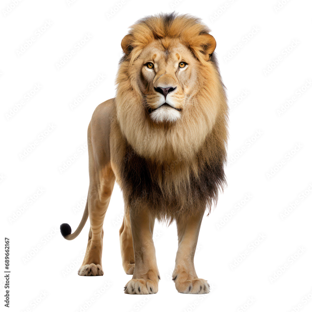 A lion isolated on transparent background or white background