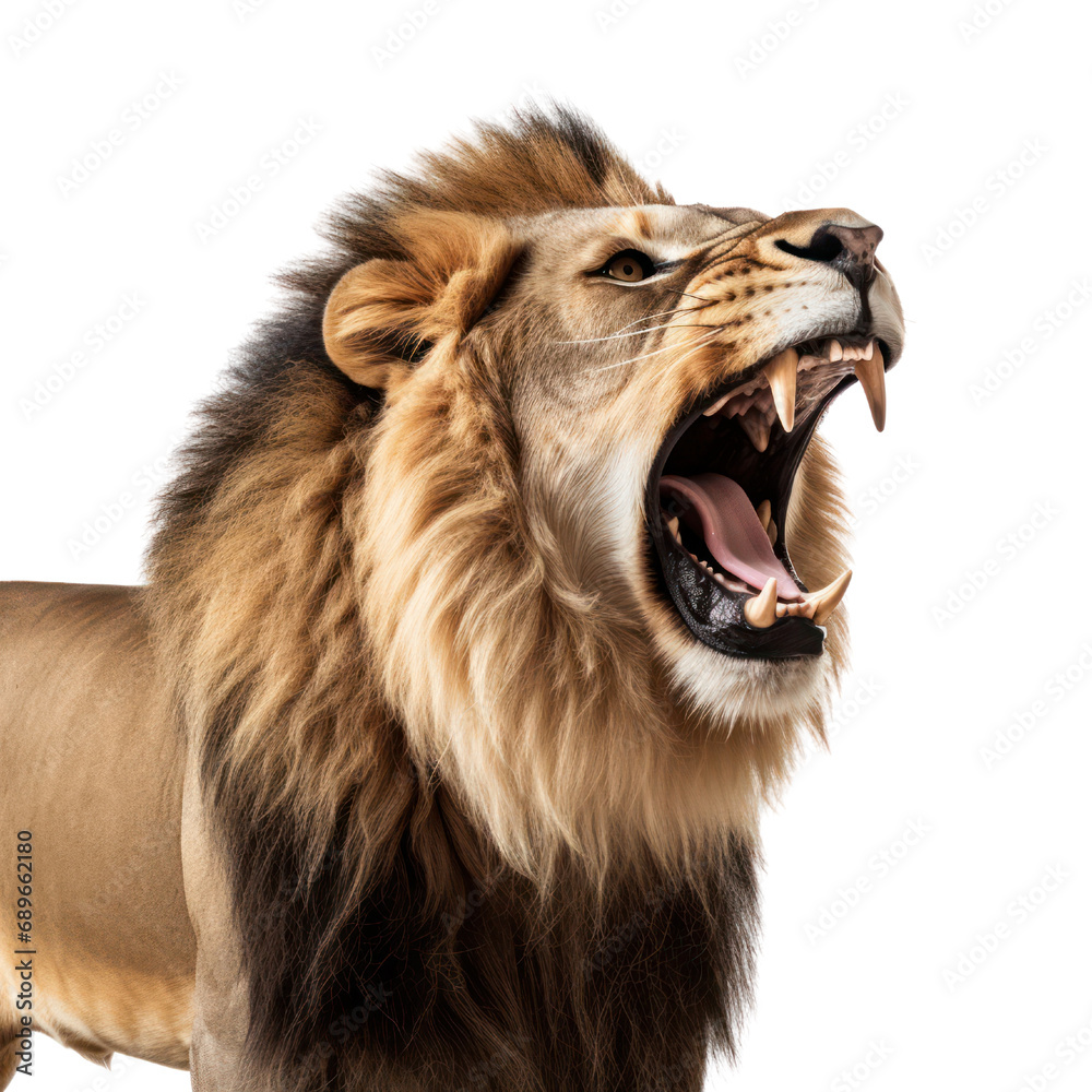 Obraz premium A lion isolated on transparent background or white background